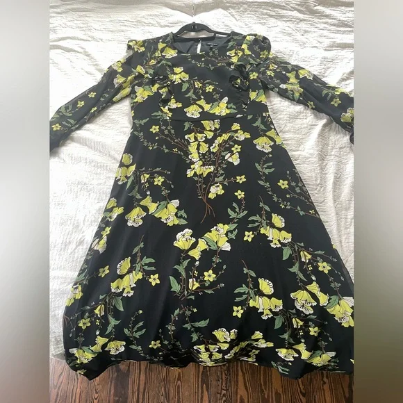 Vintage look black floral print drew - Picture 2 of 5